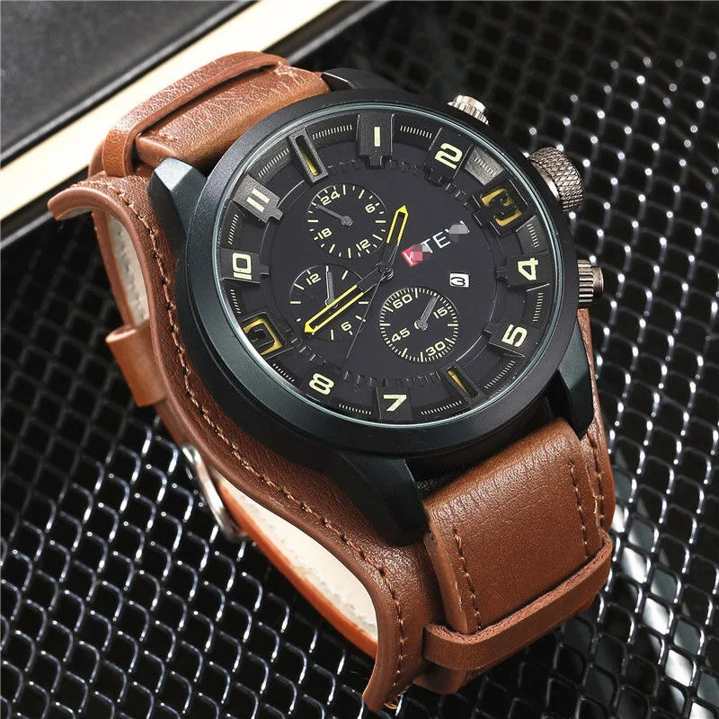 Retro Luxury Men Quartz Watch  - Leather Watch Band Men reseña y precio