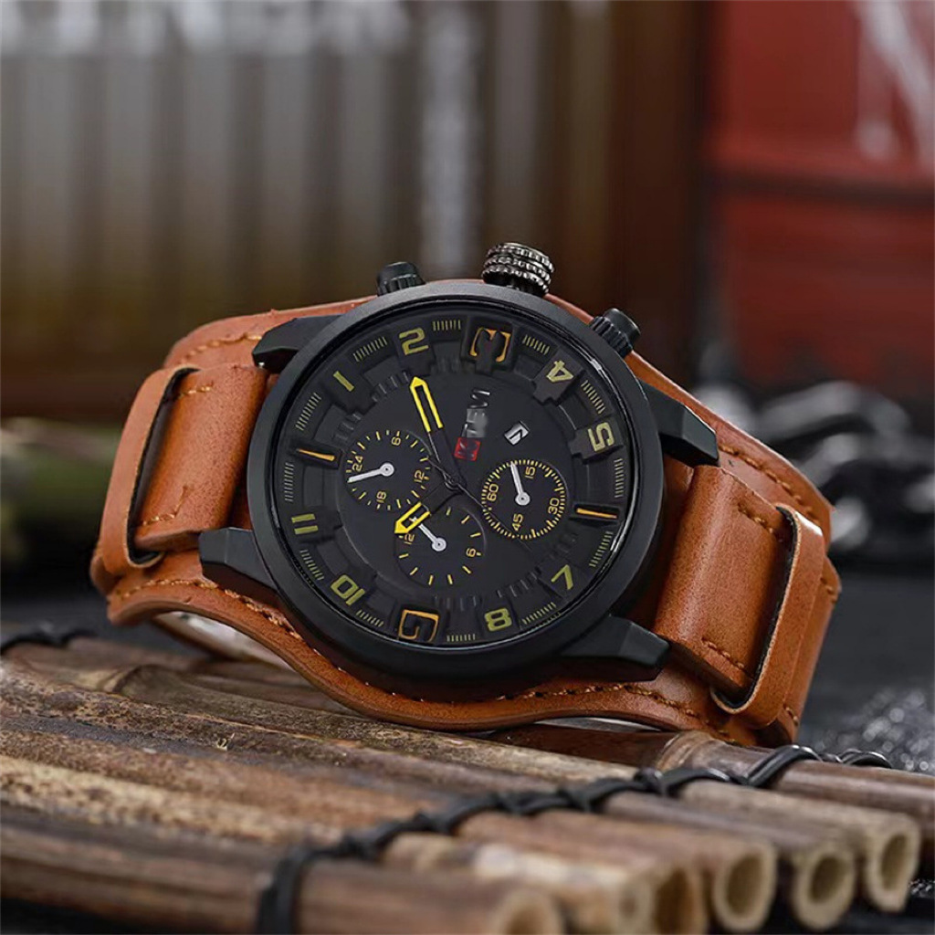 Retro Luxury Men Quartz Watch  - Leather Watch Band Men reseña y precio