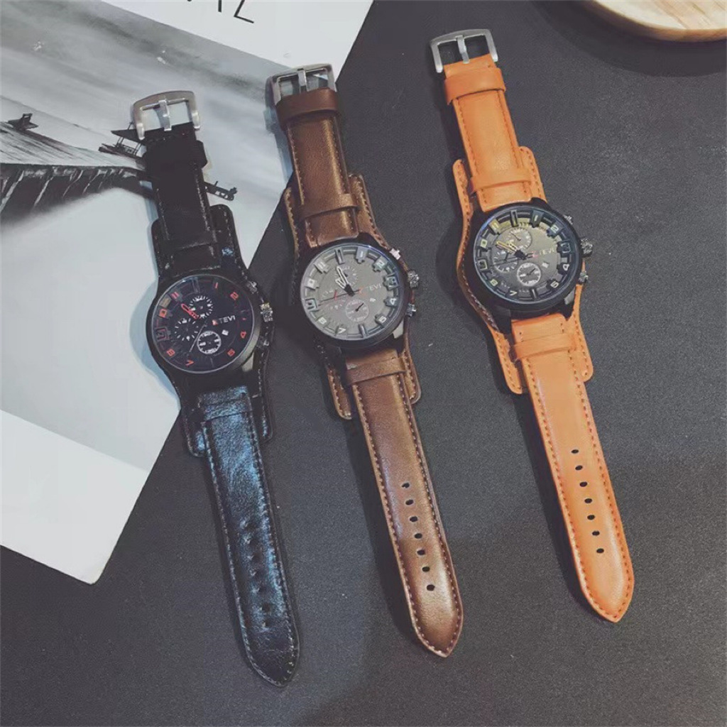 Retro Luxury Men Quartz Watch  - Leather Watch Band Men reseña y precio