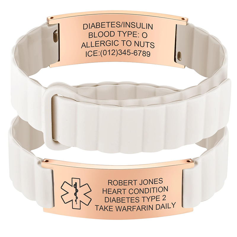 Custom Medical ID Bracelet for - Silicone Band Women reseña y precio