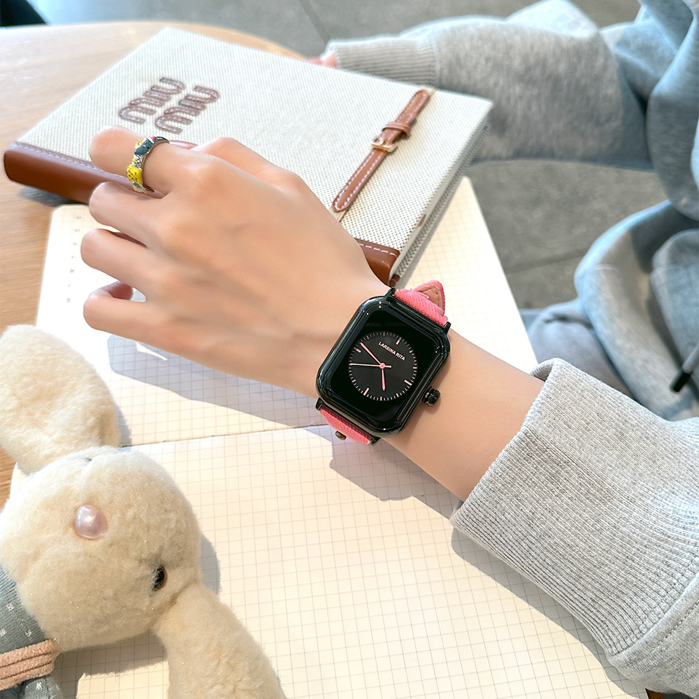 New Stylish Square Watch With  - Canvas Strap Watch reseña y precio
