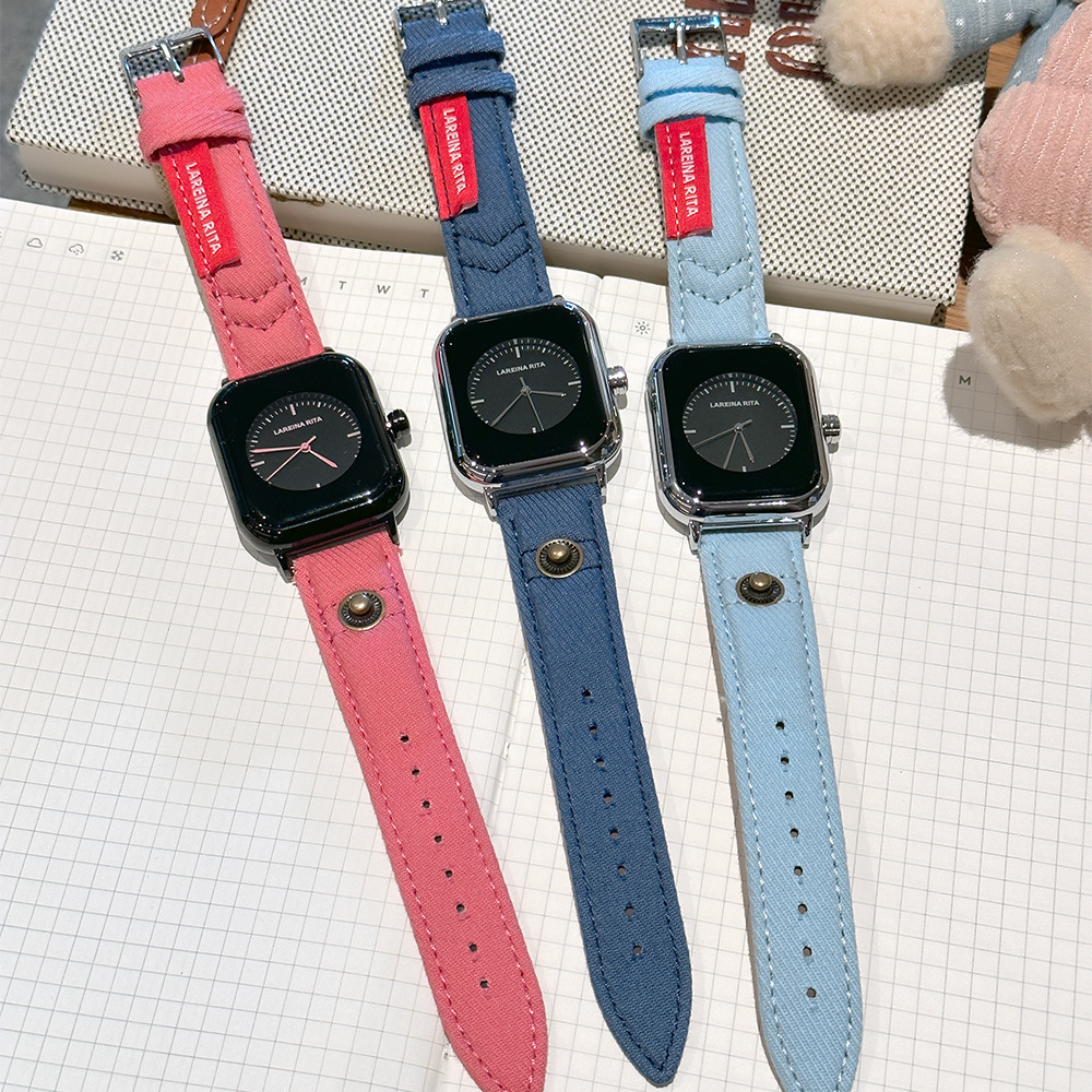 New Stylish Square Watch With  - Canvas Strap Watch reseña y precio