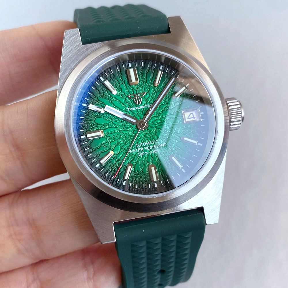 New 38mm Mechanical Watch Men  - Rubber Strap Diver reseña y precio