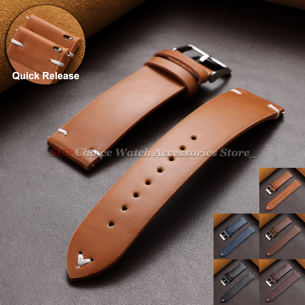 18mm 20mm 22mm Vintage Oil Wax - Leather Strap Quick Release reseña y precio