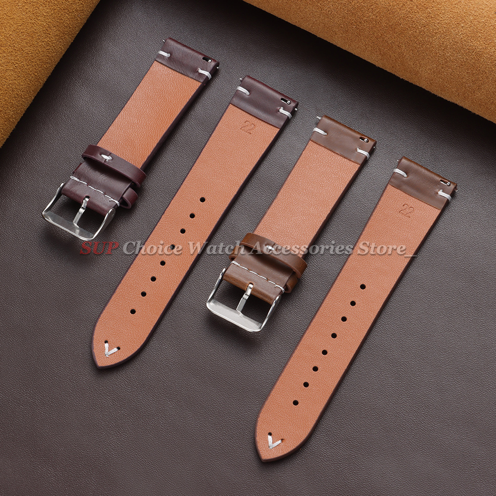 18mm 20mm 22mm Vintage Oil Wax - Leather Strap Quick Release reseña y precio