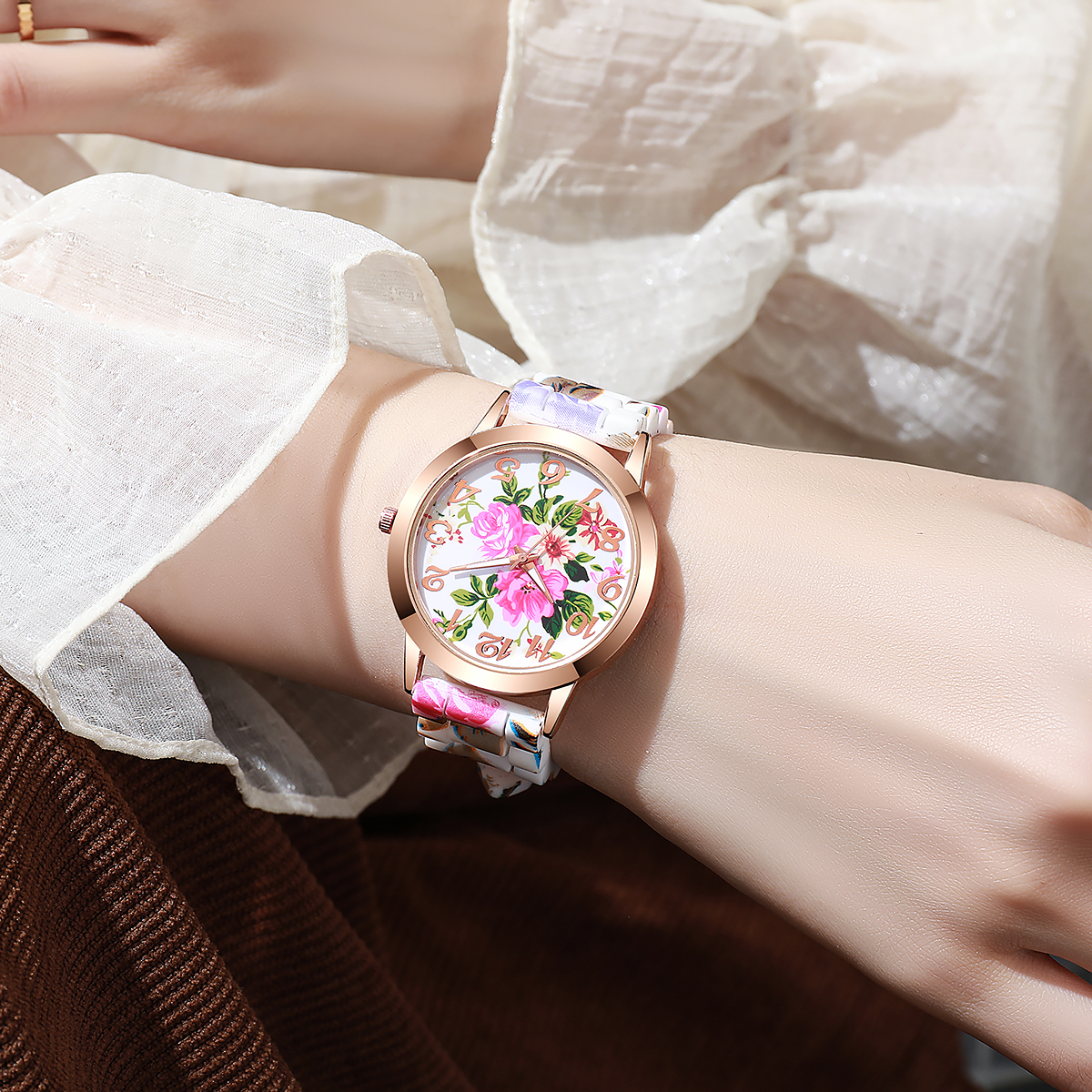 2/3/4/5PCS Fashion Flowers Pri - Silicone Band Women reseña y precio