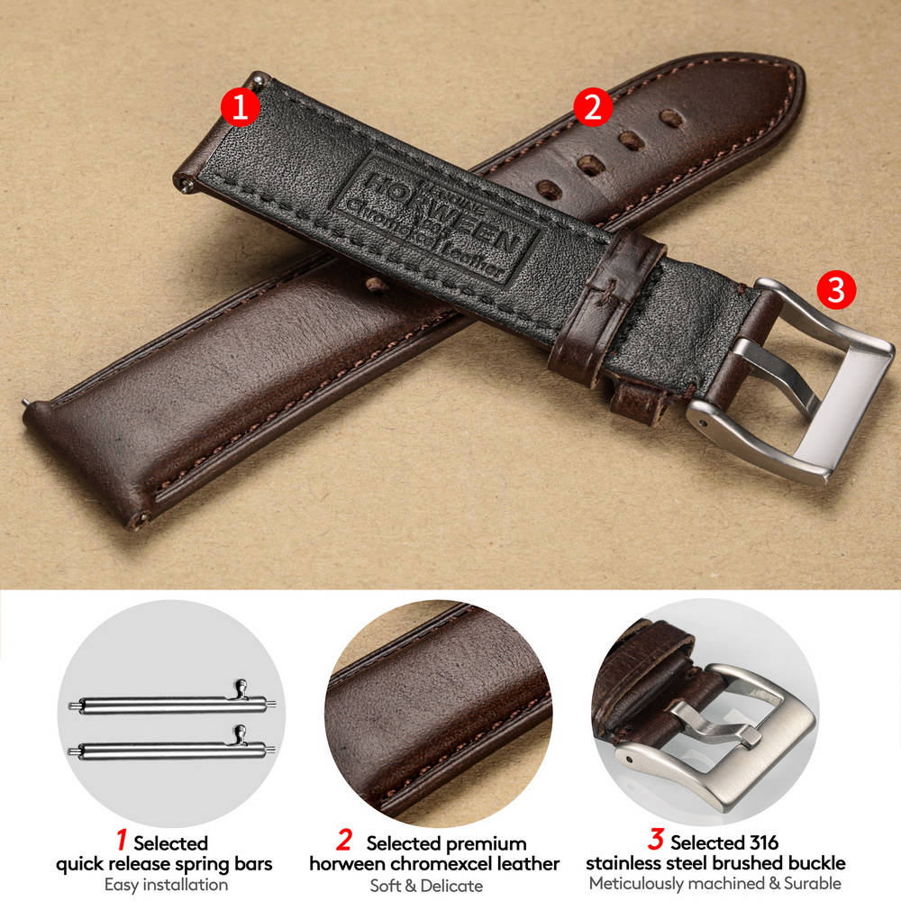Hemsut Watch Bands Genuine Lea - Leather Strap Quick Release reseña y precio