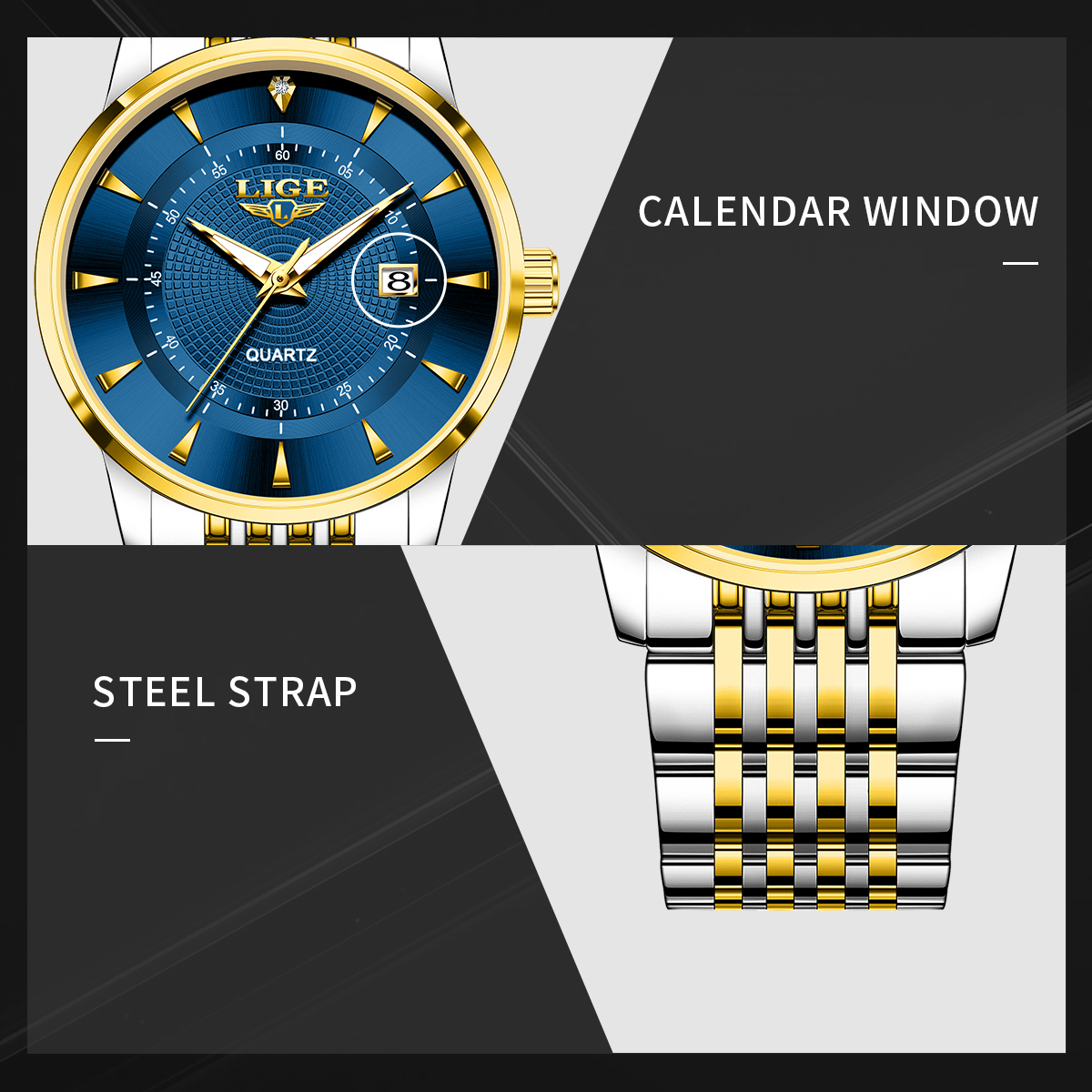 LIGE New 2026 Luxury Man Watch - Stainless Bracelet Diver reseña y precio