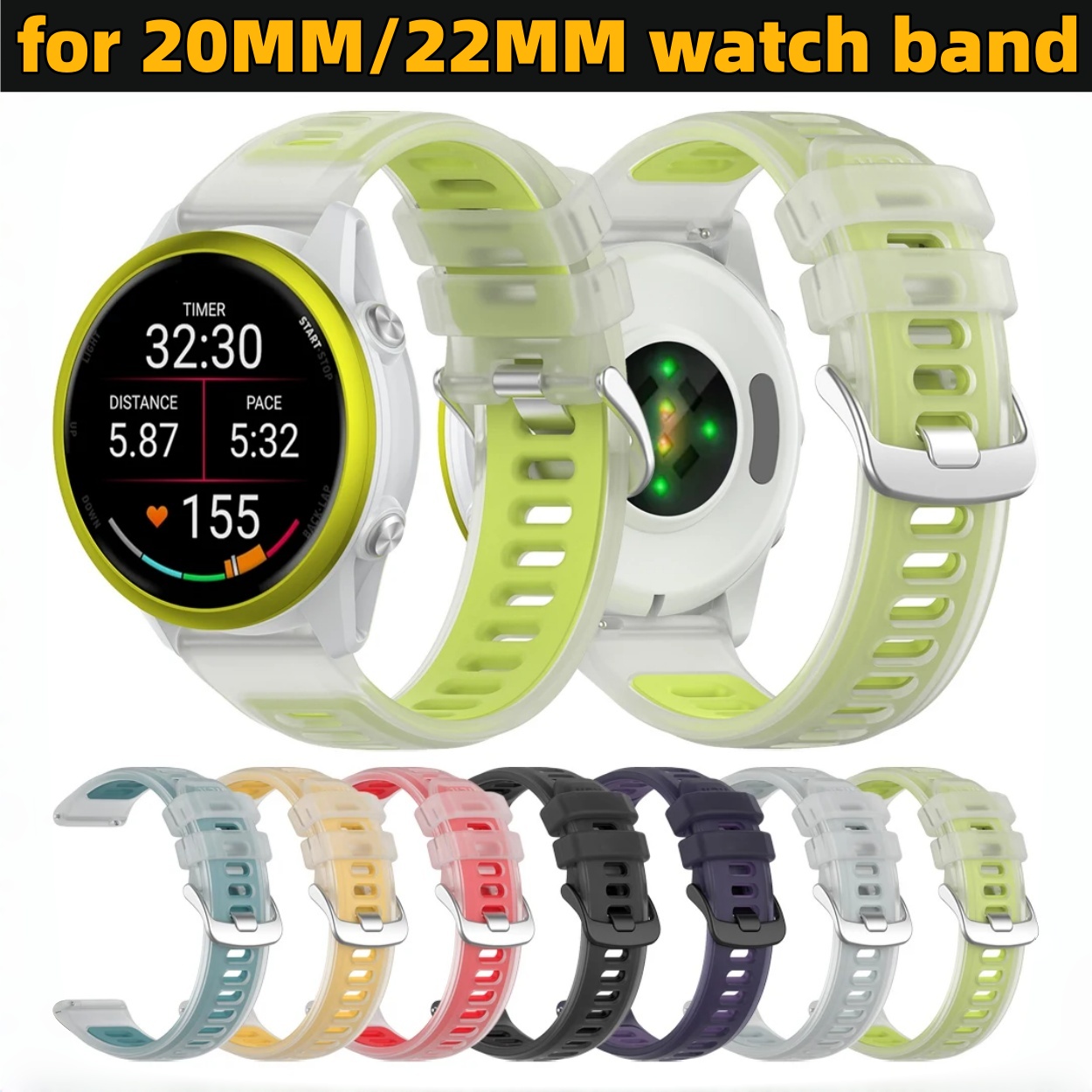 22mm 20mm Transparent Two-Tone - Silicone Watch Band 22Mm reseña y precio