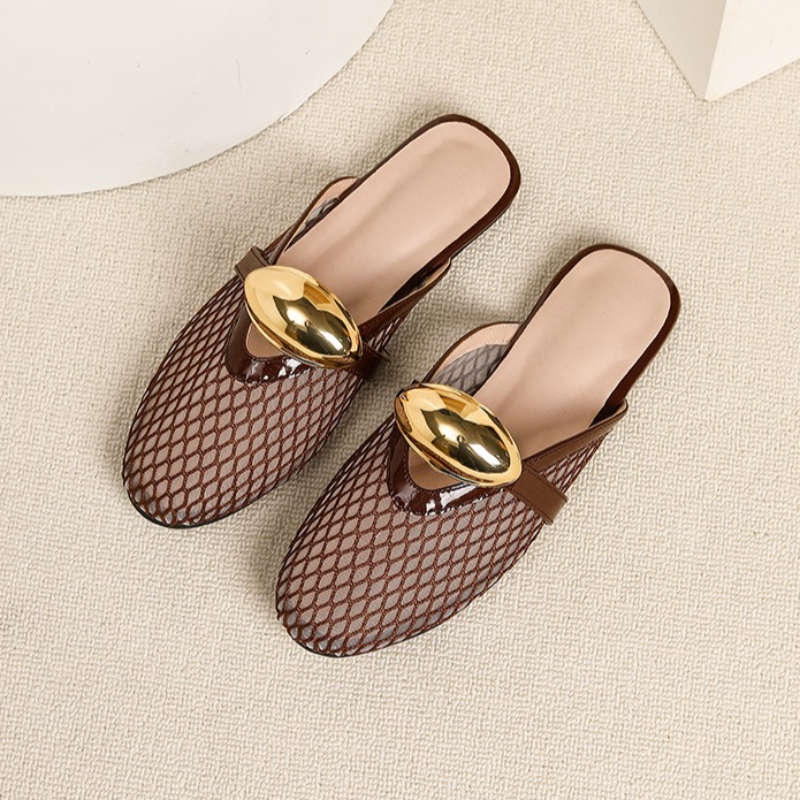 Summer Mesh Flat Slippers Wome - Mesh Strap Metal reseña y precio