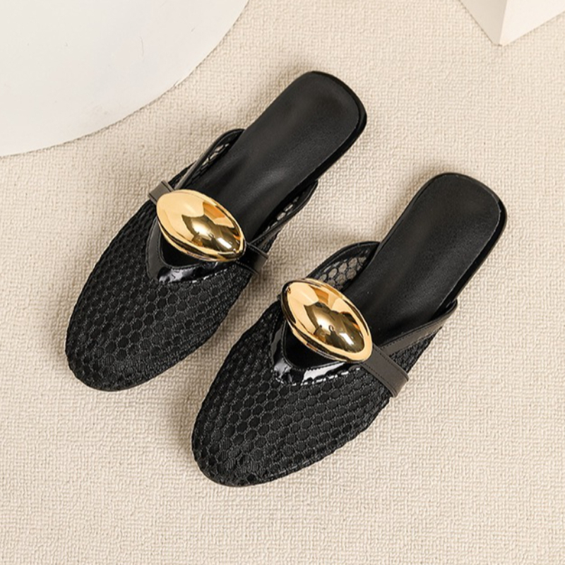 Summer Mesh Flat Slippers Wome - Mesh Strap Metal reseña y precio
