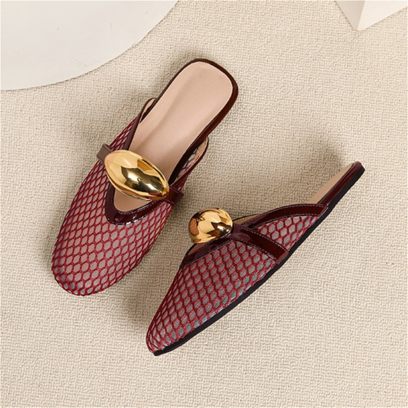 Summer Mesh Flat Slippers Wome - Mesh Strap Metal reseña y precio