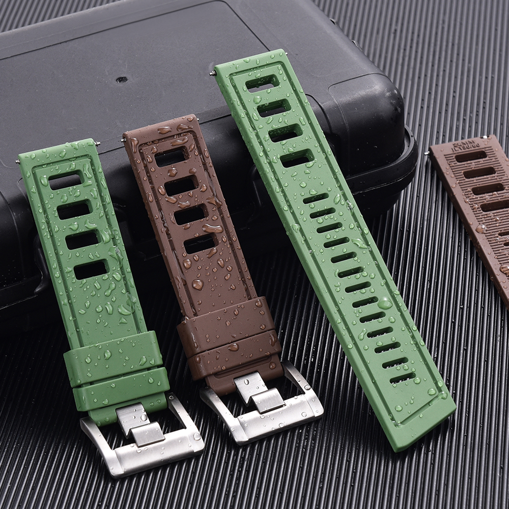 New Heavy Duty FKM 20mm 22mm W - Rubber Strap Diver reseña y precio