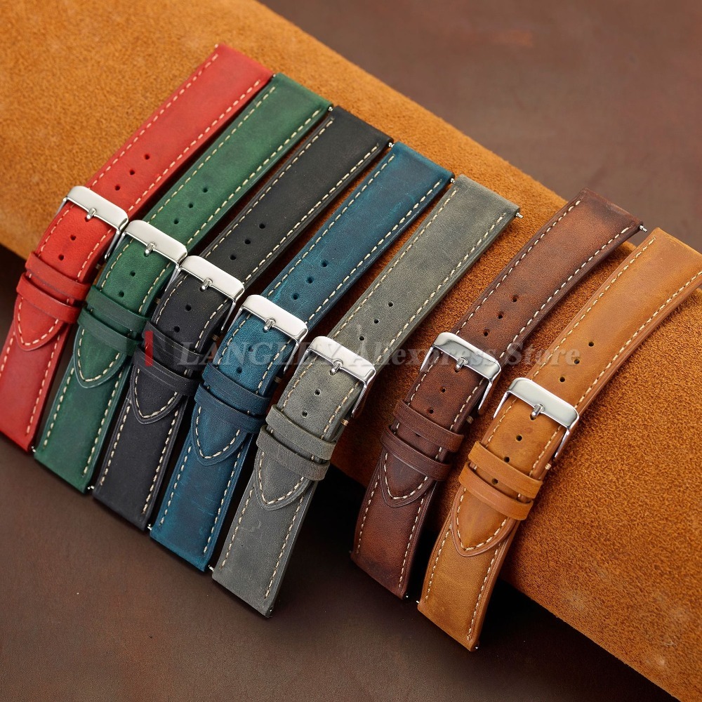 Vintage Watch Strap 14mm 16mm  - Leather Strap Quick Release reseña y precio
