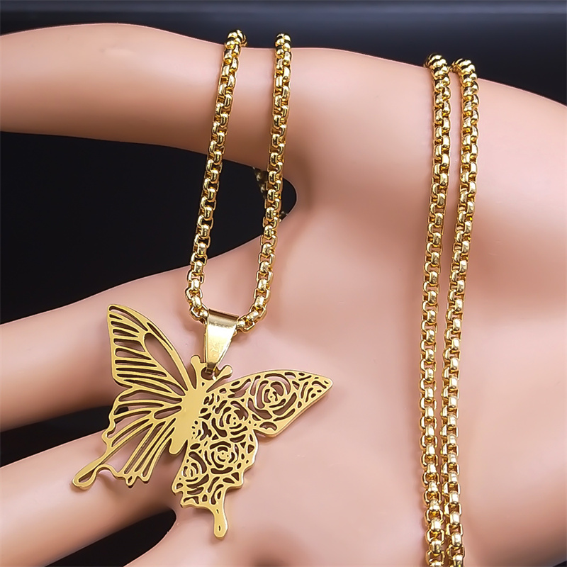 Aesthetic Butterfly Rose Flowe - Butterfly Clasp Deployant reseña y precio
