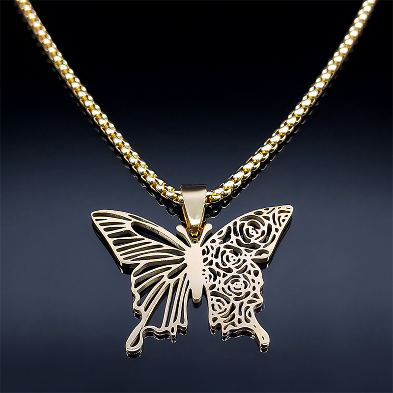 Aesthetic Butterfly Rose Flowe - Butterfly Clasp Deployant reseña y precio
