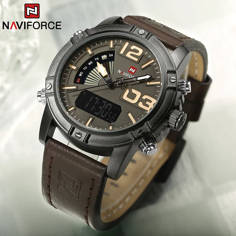 NAVIFORCE Top Brand Men Watch  - Leather Watch Band Men reseña y precio