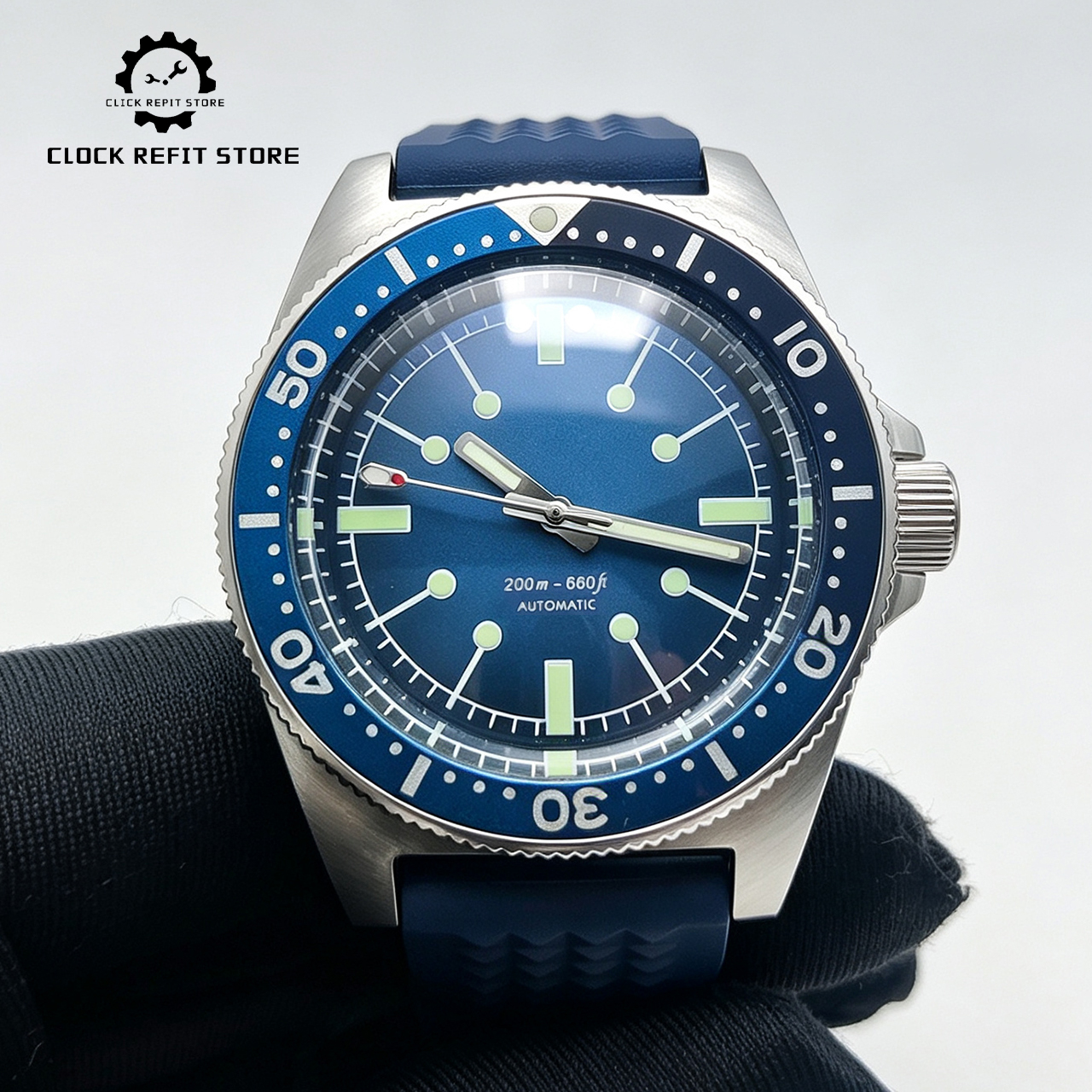 40mm NH35 Automatic Men's Dive - Rubber Strap Diver reseña y precio
