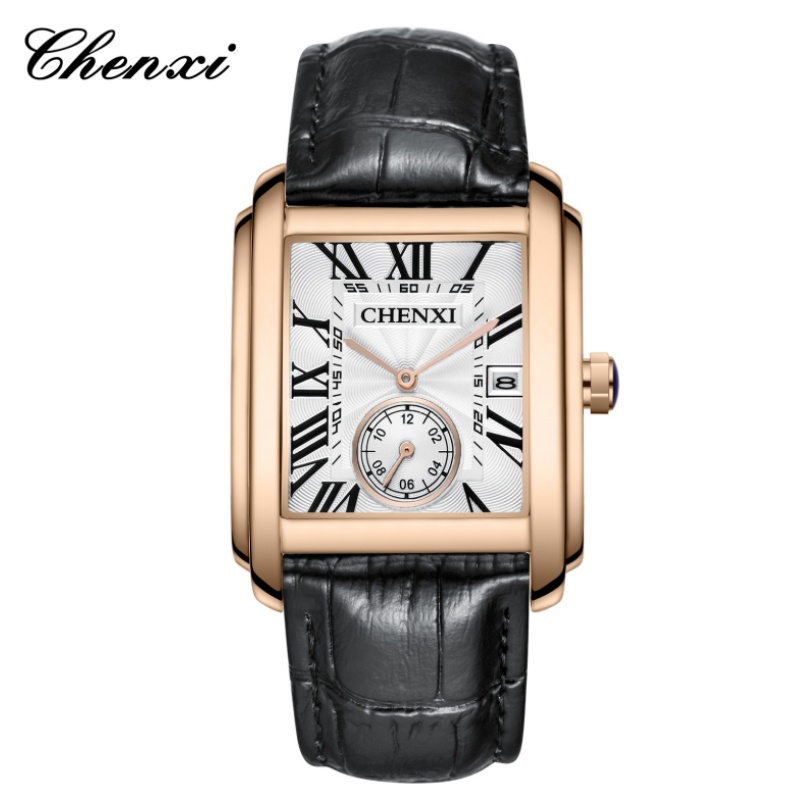CHENXI 8216 Fashion Classic Sq - Leather Watch Band Men reseña y precio