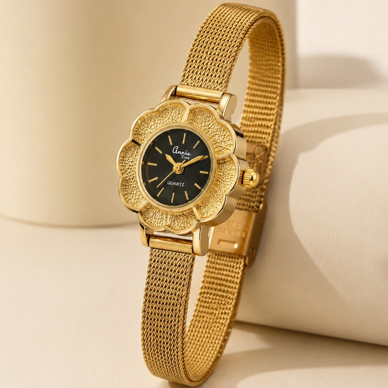 Annie Time Gold Flower Shape W - Mesh Strap Metal reseña y precio