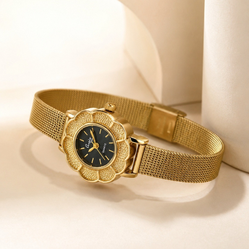 Annie Time Gold Flower Shape W - Mesh Strap Metal reseña y precio