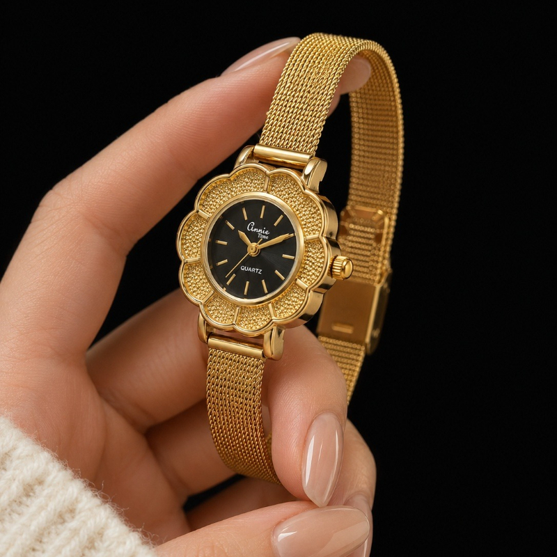 Annie Time Gold Flower Shape W - Mesh Strap Metal reseña y precio