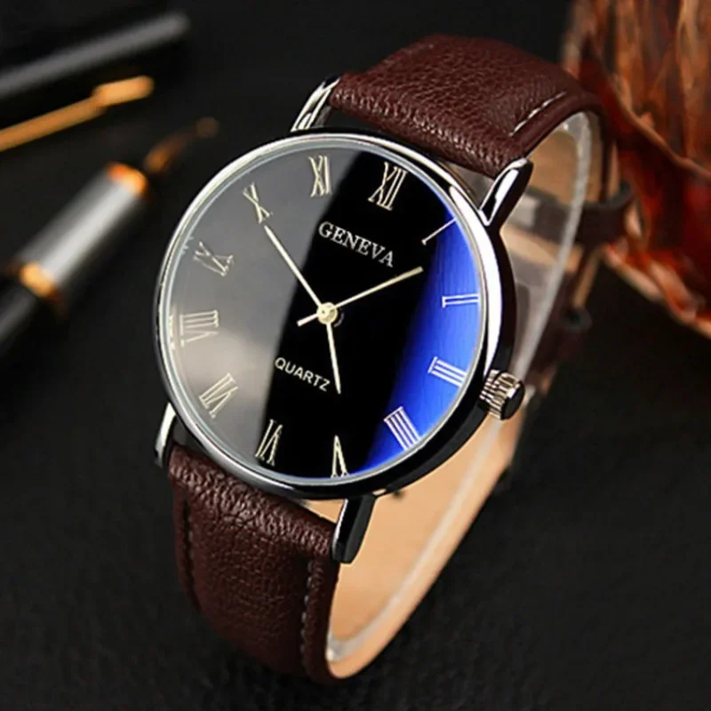 Famous Brand Men Quartz Watch  - Leather Watch Band Men reseña y precio