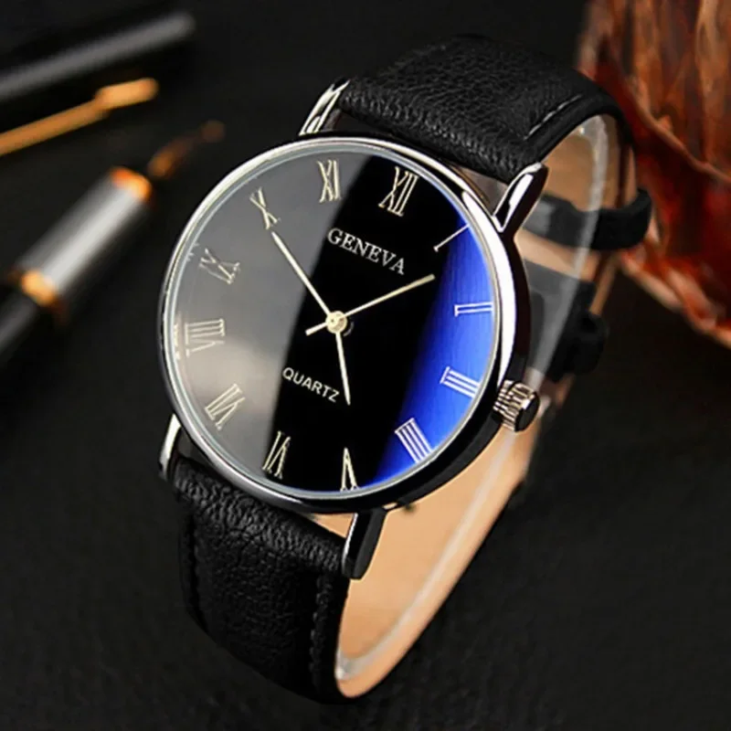 Famous Brand Men Quartz Watch  - Leather Watch Band Men reseña y precio