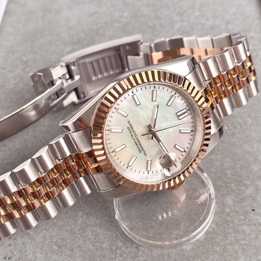 Customized Two Tone Rose Gold  - Stainless Bracelet Diver reseña y precio